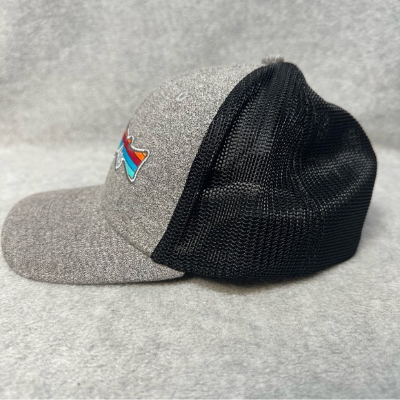 LRD Hat Cap Adult Medium Gray Black Mesh‎ Fitted Colorful Fish Mountain Outdoor - Picture 5 of 11